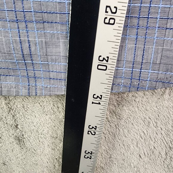 Men's Tasso Elba Shirt Blue & Gray Plaid Long Sleeve Button-Down Size XXL - Picture 9 of 10